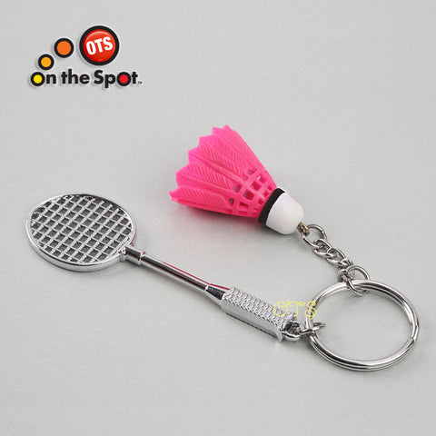 Pink Badminton Mini Sport Keychain